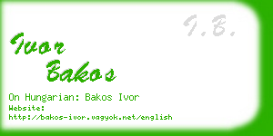 ivor bakos business card